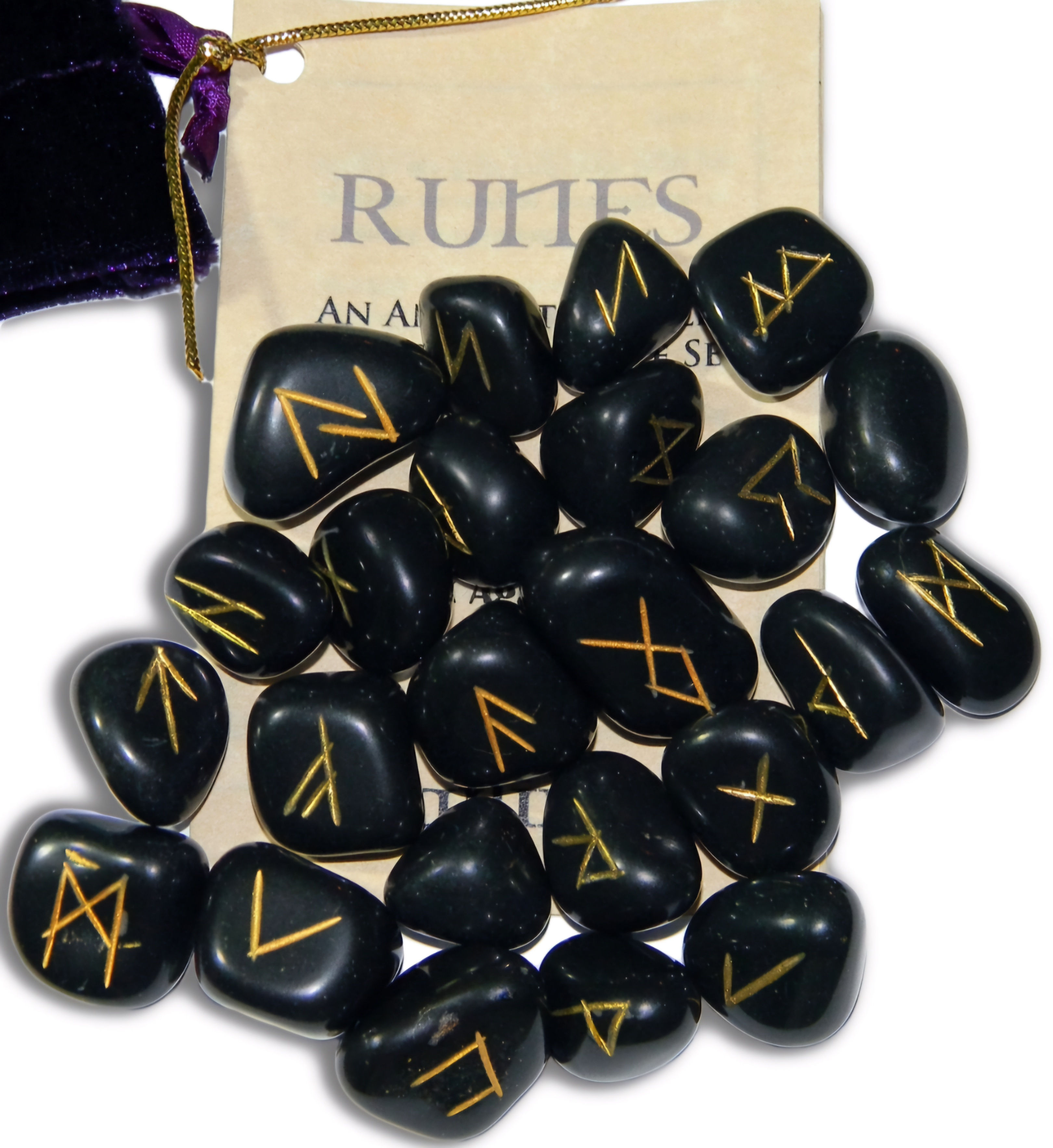 Black Agate Runes Stones