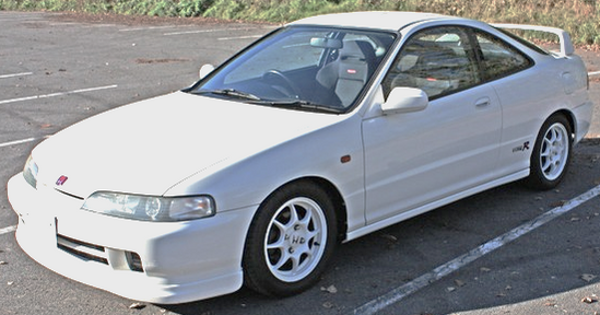 95-01 Acura Integra with a JDM front in white. RHD
