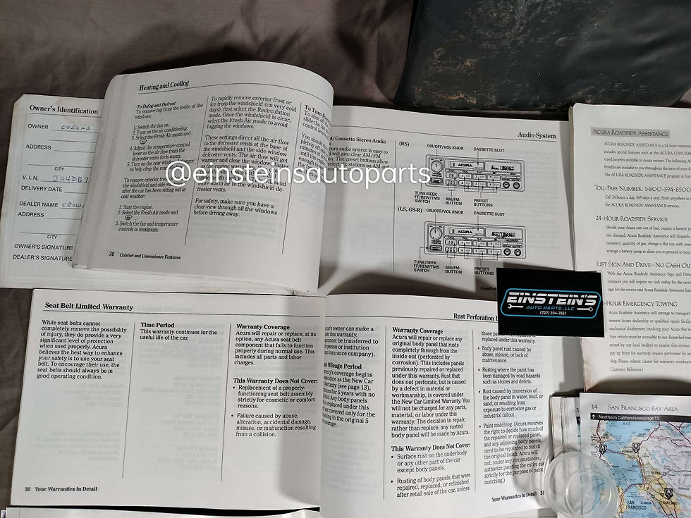 Thumbnail: 95 Integra Sedan Owner's Manual and Sound System Test Tape (Used)