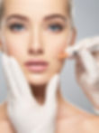 Woman getting cosmetic injection of botox in cheek, closeup. Woman in beauty salon. plasti