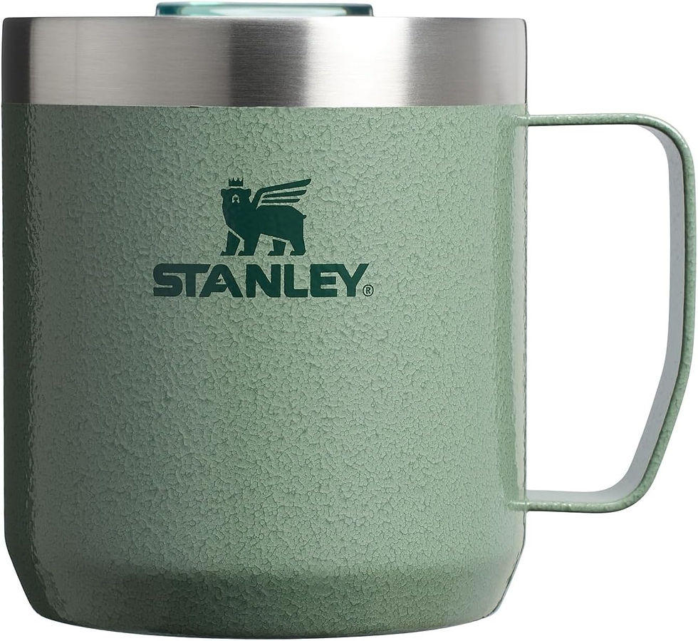 Stanley Classic Legendary Camp Mug in heritage green stainless steel, insulated camp cup for outdoor use