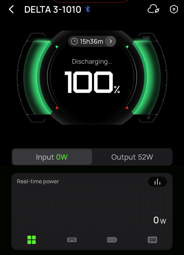 Delta 3 display reading 100 percent after a 56 minute mains charge