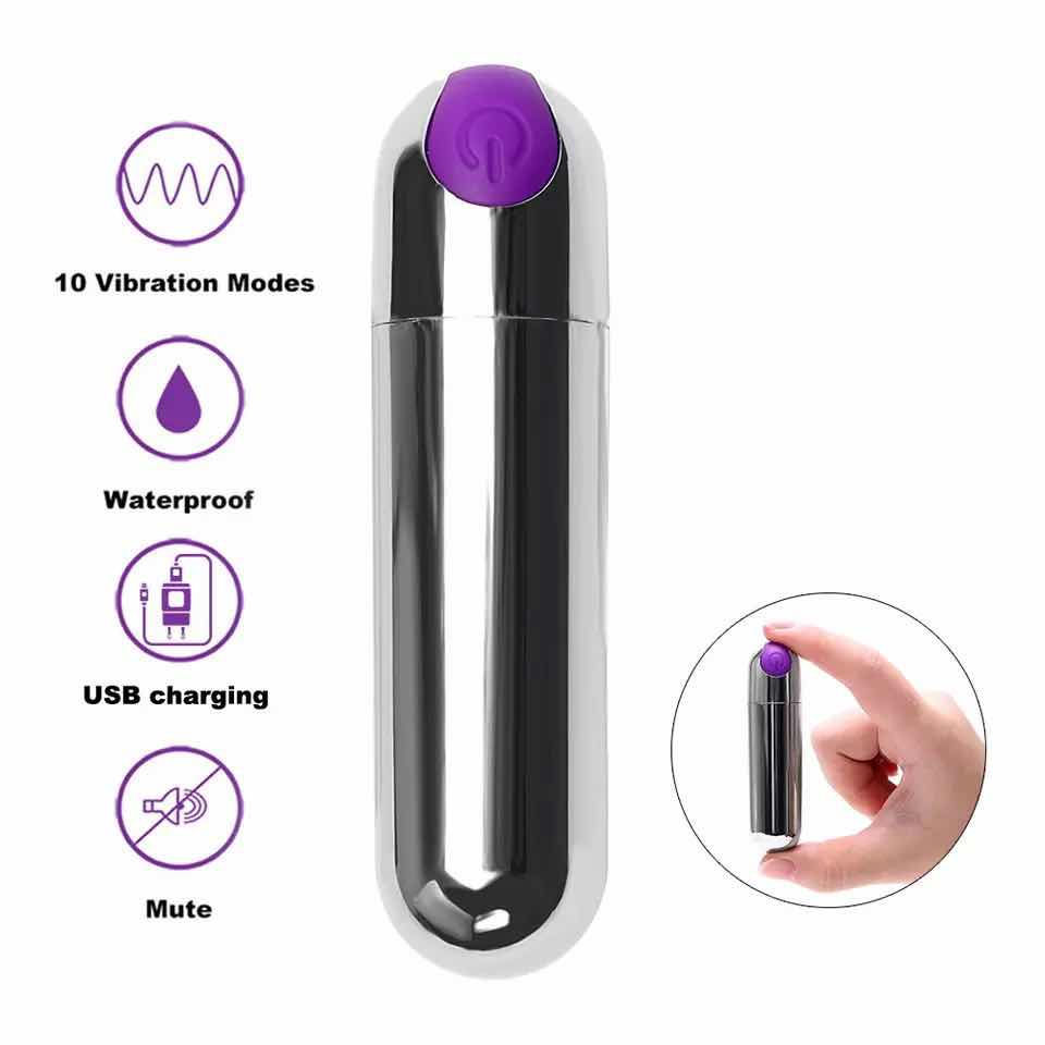 Thumbnail: 10-Speed Mini Rechargeable Bullet Vibrator
