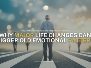 Person reflecting on a major life transition while processing emotions and personal growth.