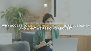 Licensed therapist conducting a virtual mental health counseling session through telehealth from a professional office setting.