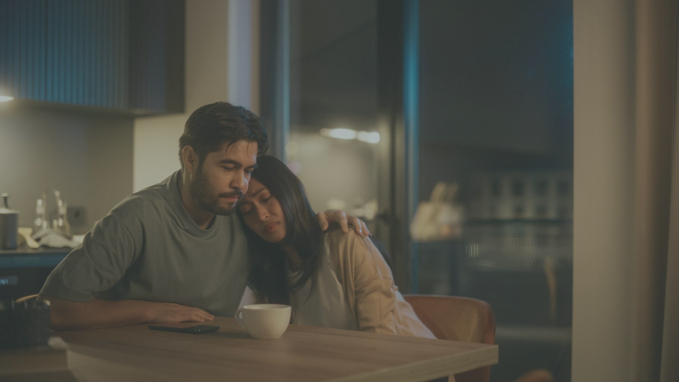 Healthy Relationship Concept: Couple Working Through Problems Together by Communicating.