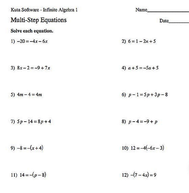 Sample Class Worksheet