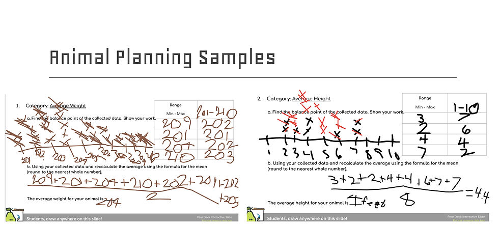 Student Sample of Practicing Mean as a Balance Point