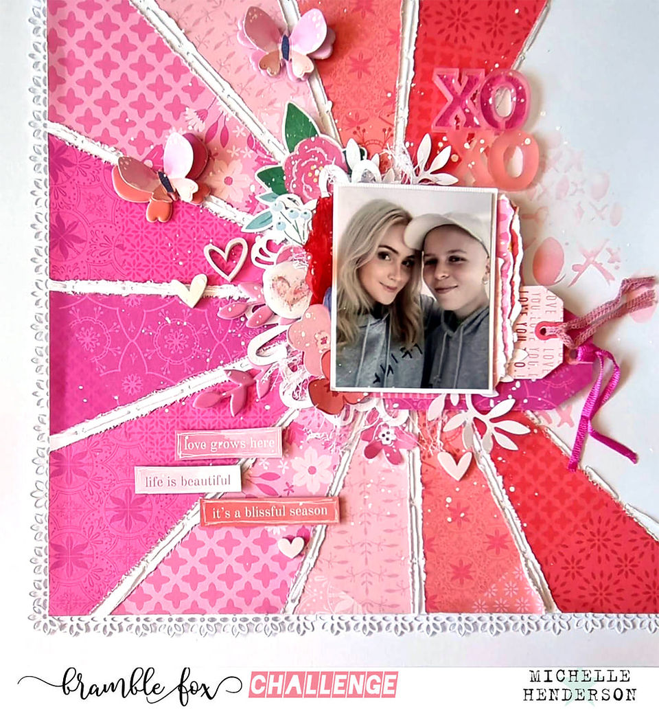 pink girls scrapbook layout