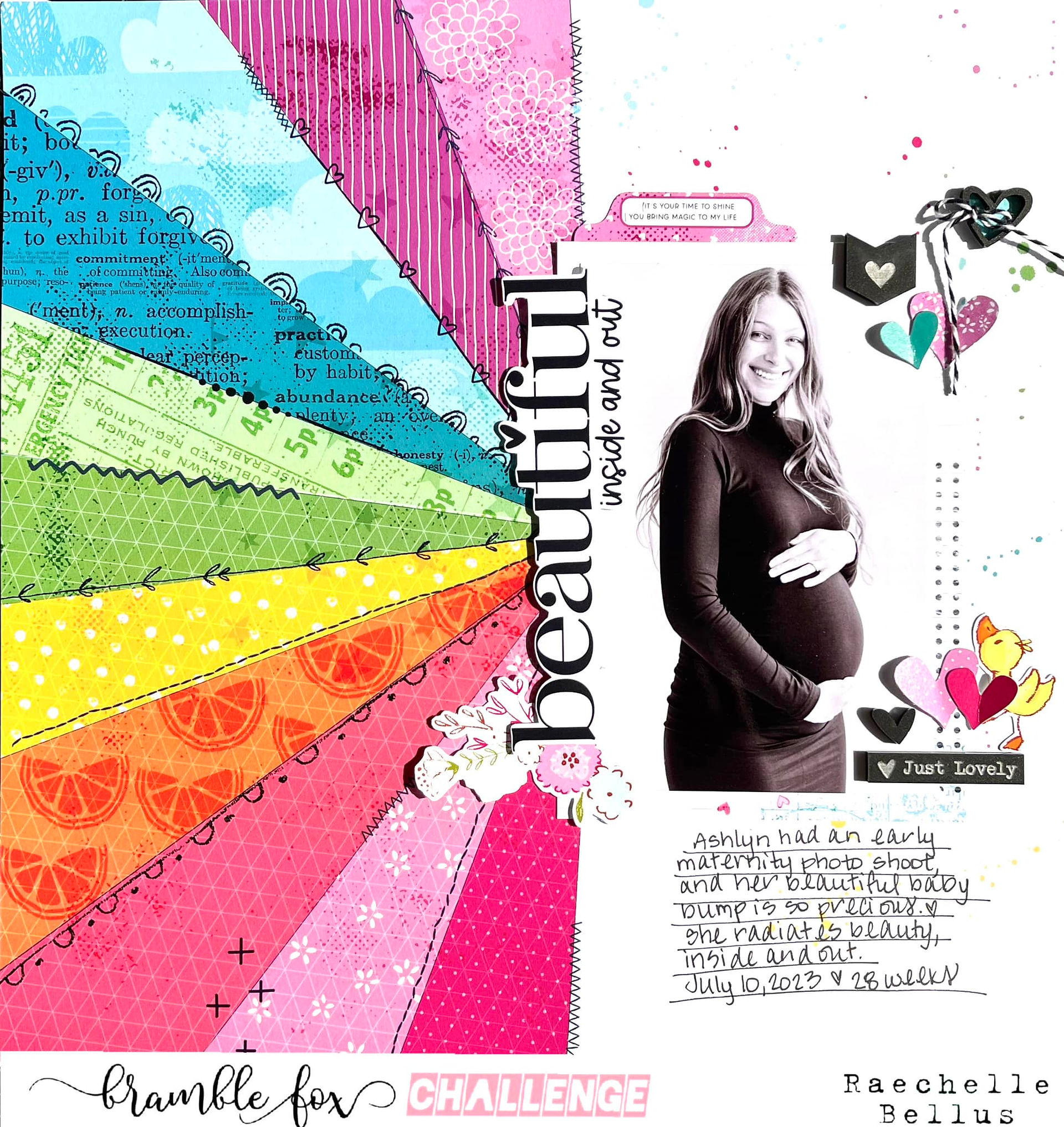 scrapbook layout rainbow