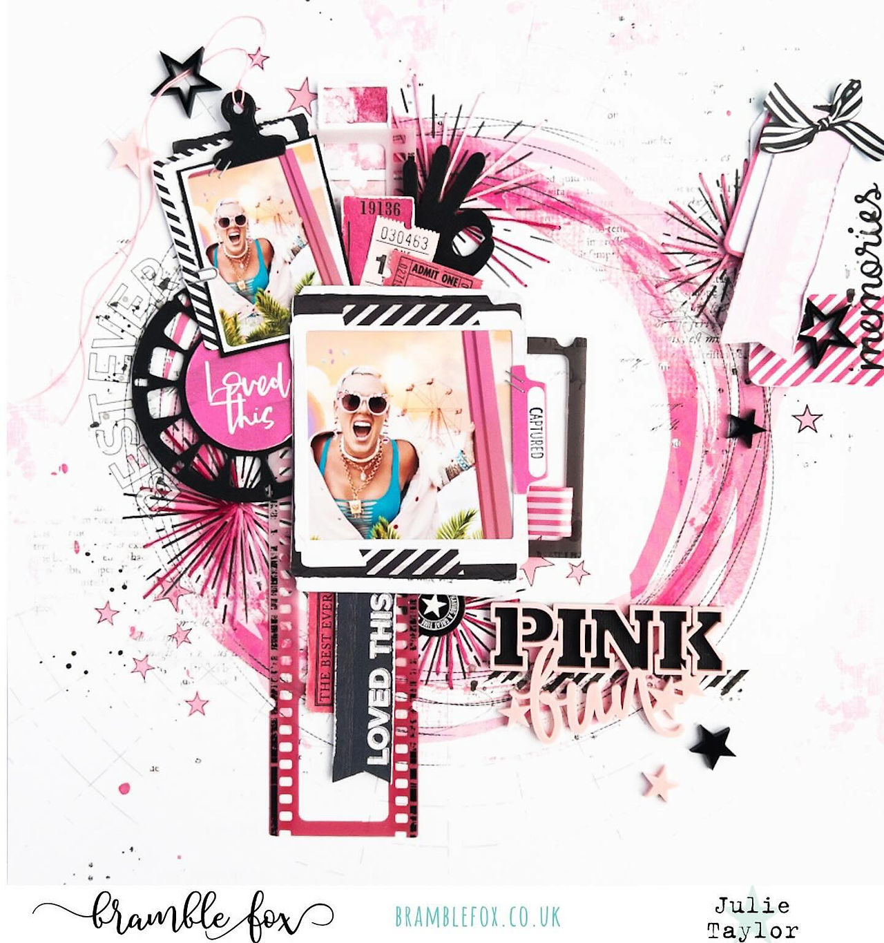 pink scrapbook layout