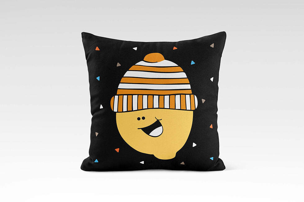 Lionel the Lemon Reading Pillow Cover
