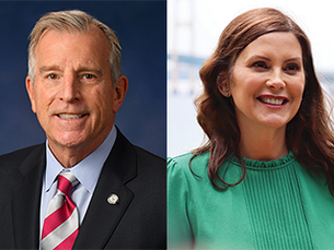 Rep. Mark Tisdel and Gov. Gretchen Whitmer