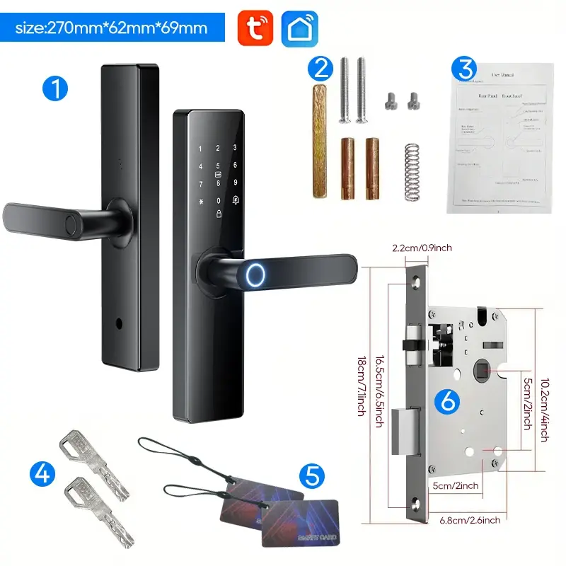 Thumbnail: Smart electronic door locks Fingerprint biometrics Smartlock Application control