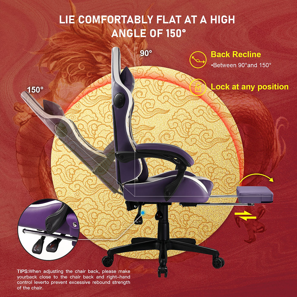 Thumbnail: GTPLAYER Gaming Chair with Bluetooth Speakers, Footrest & Ergonomic Design, Drag