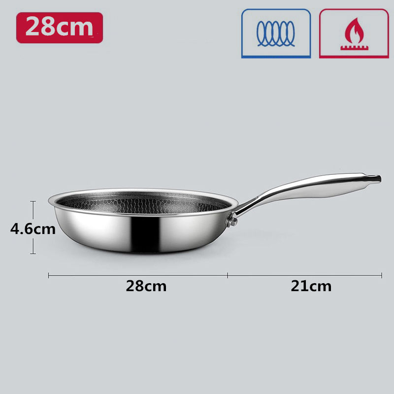 Thumbnail: 20 24 28cm Nonstick Frying Pan Stainless Steel Cooking Skillet PFOA Free Hybrid