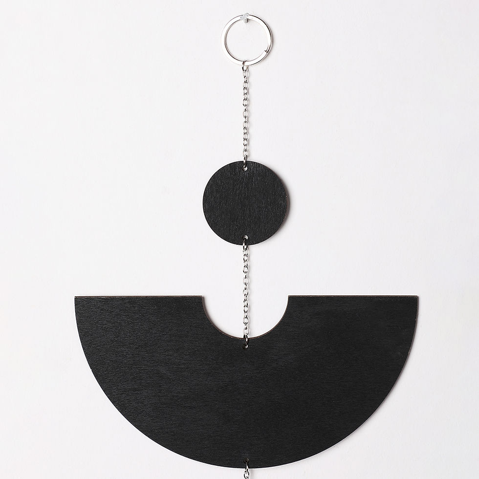 Thumbnail: Boho Room Decor Black Wall Art Wood Dream Catcher Geometric Farmhouse Tassel Mac