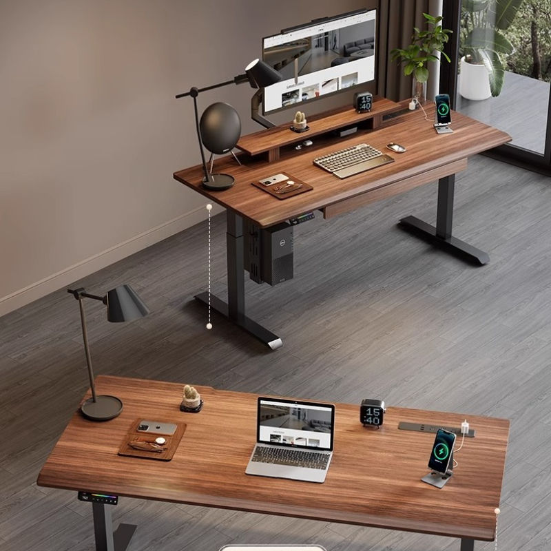 Thumbnail: Drawers Wooden Office Desk Electric Elevating Removable Storage Office Desk Orga