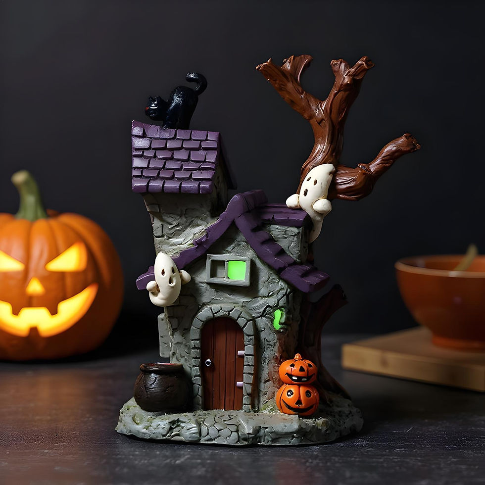 Thumbnail: Haunted House Table Decor Glowing Halloween Decorations Resin with Ghost Table O