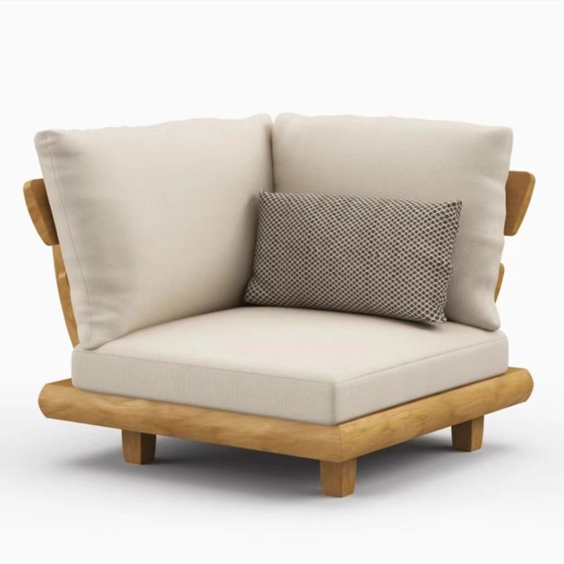 Thumbnail: Villa Designer Terrace Outdoor Sofa Full Teak Outdoor Courtyard Garden Rain And