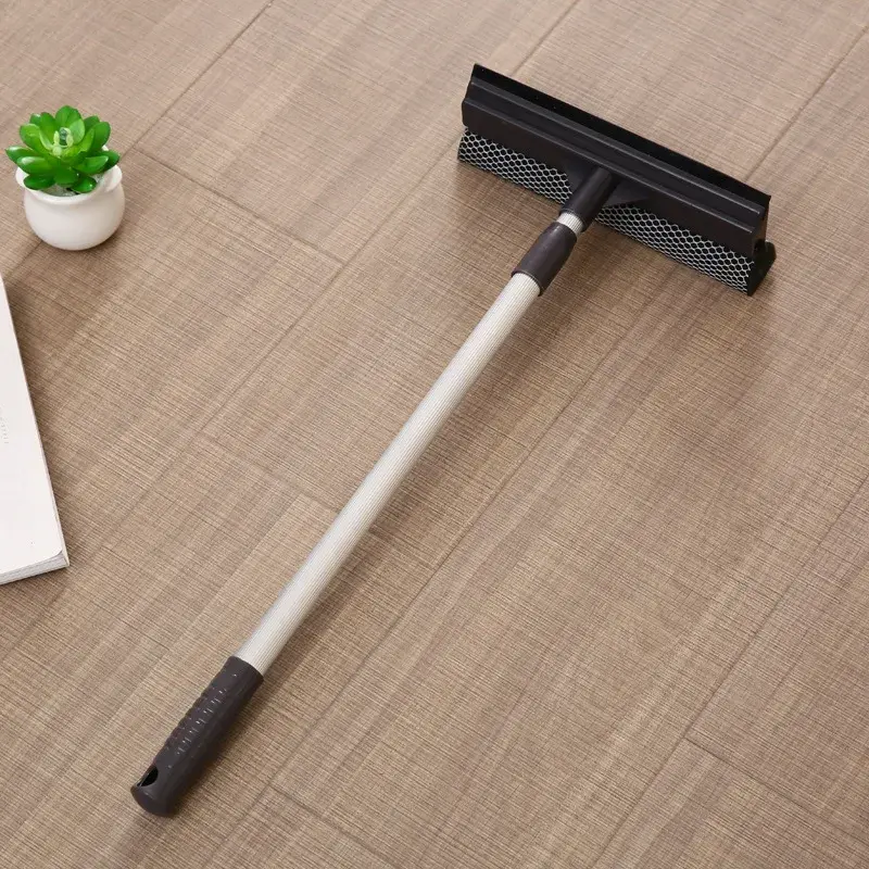 Thumbnail: 1pc Squeegee Window Cleaner 2 in 1 Retractable Pole Cleaning Window Brush Glass