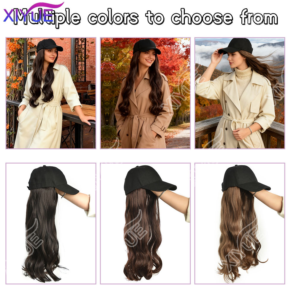 Thumbnail: 🧢 Long Wavy Curly Baseball Cap Wig – Synthetic Hair Extension Hat