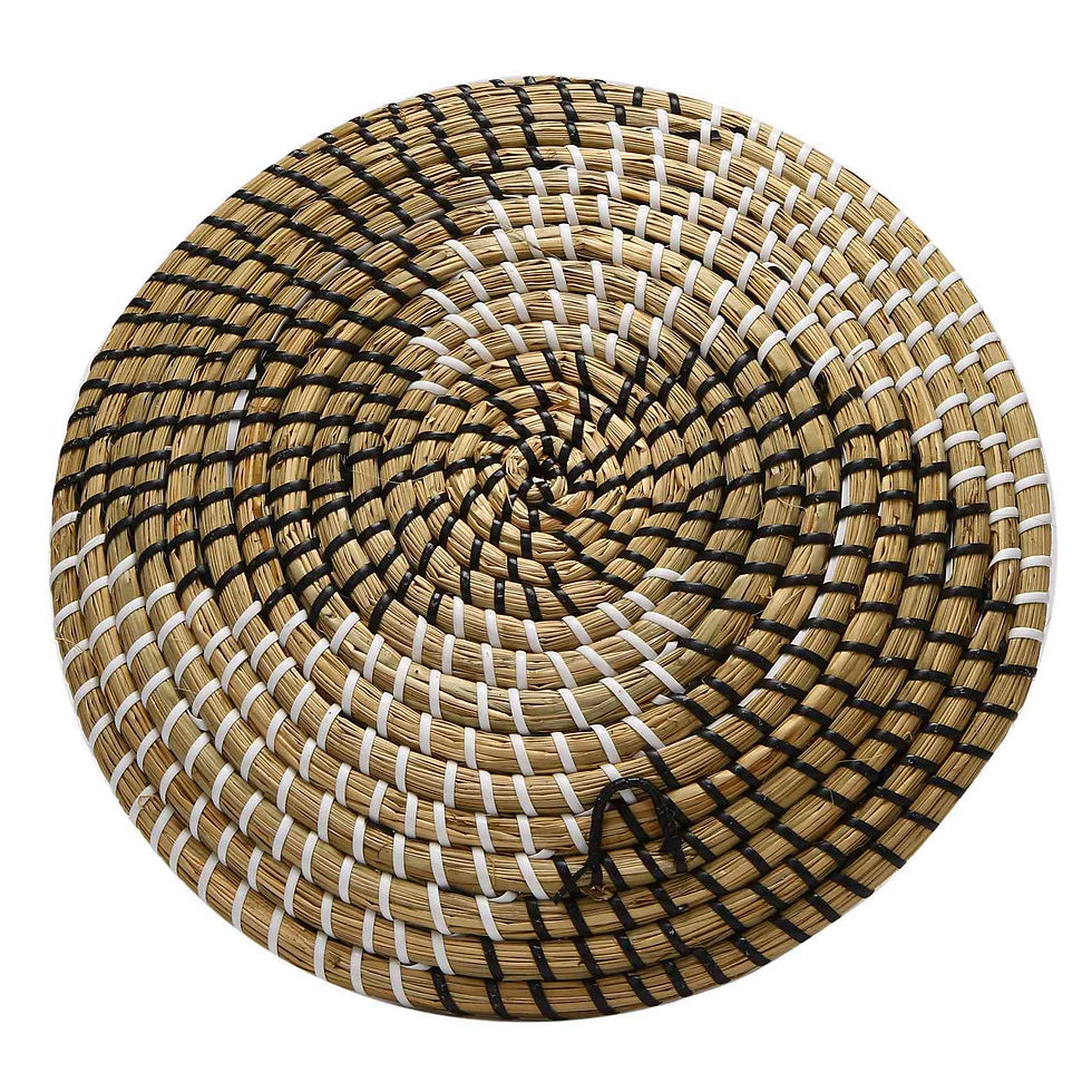 Thumbnail: ABYN-Handmade Hanging Wall Basket Decor(Set Of 6)Round Woven Basket ,Boho Home D