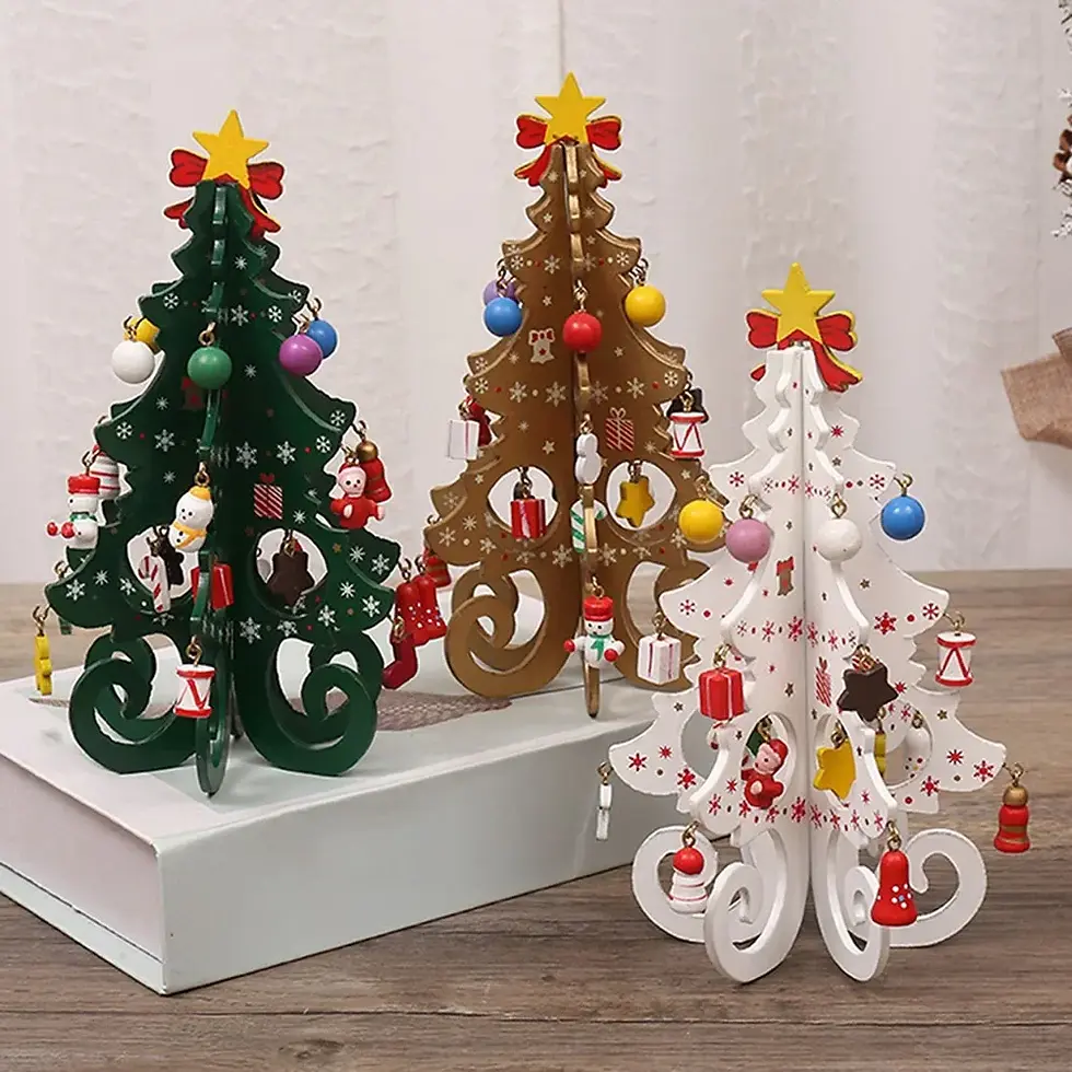 Thumbnail: Ornaments Christmas Tree Box Packing Fiberboard Table Decorations With Hangings