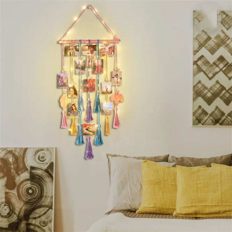 Thumbnail: Hanging Photo Display Wall Decor Wall Hanging Boho Room Bedroom Picture Frame Co