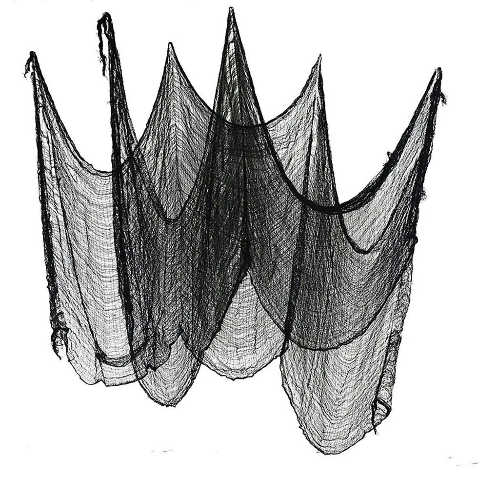 Thumbnail: Horror Halloween Decor,2m Black Creepy Gauze Cloth,Spider Webs,Black Gothic Goth