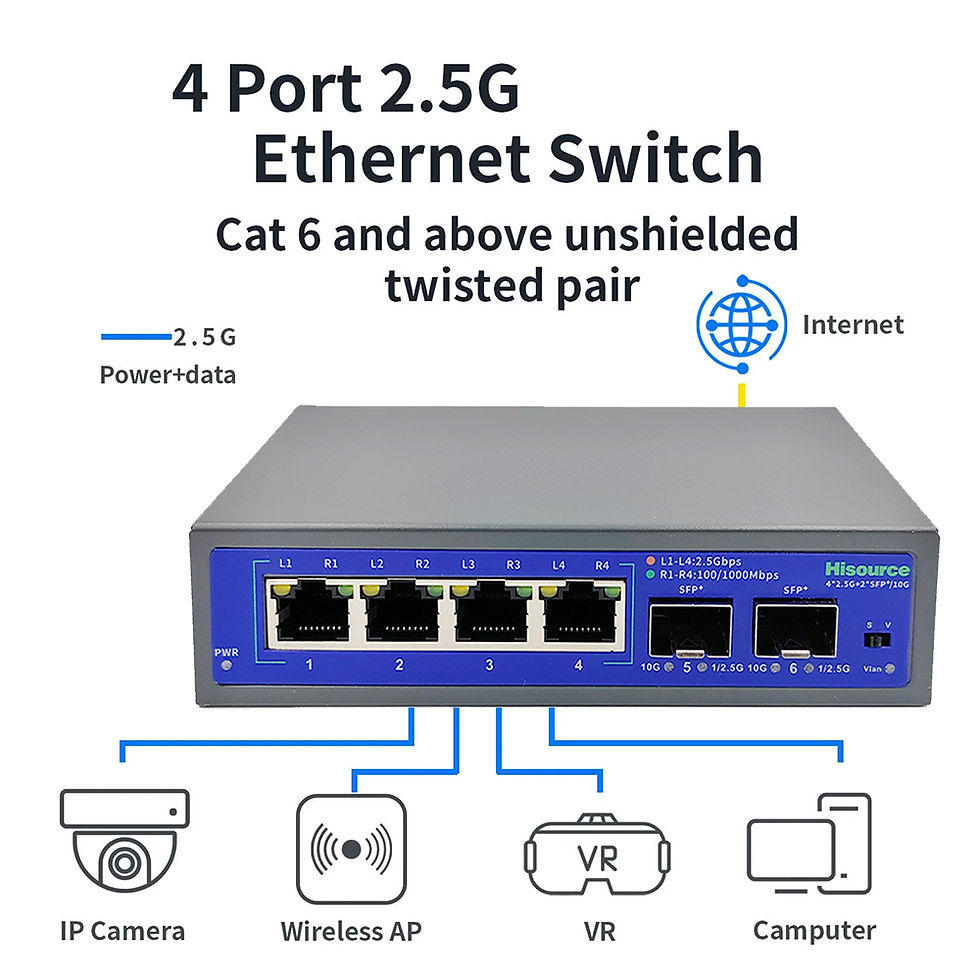 Thumbnail: 10G SFP+ fiber Switch 2.5Gbps Ethernet 4 Port 2500Mbps Network Switcher 2 Port 1