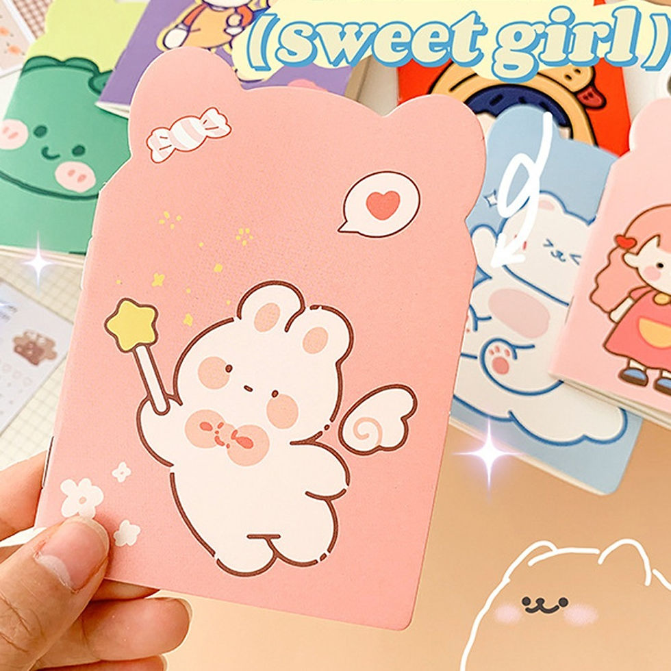 Thumbnail: 10pcs/pack Portable Notebooks Kawaii Notebook Diary Lined Paper Mini Notepad Cut