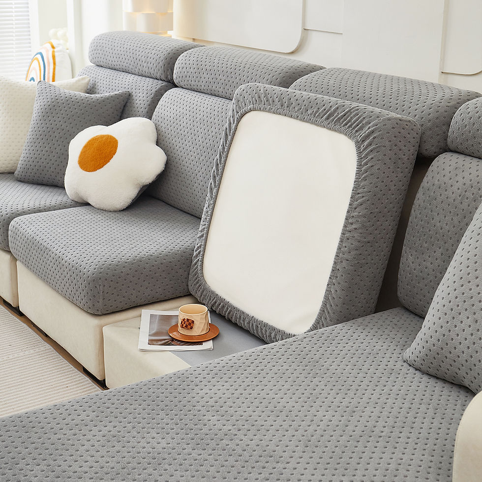 Thumbnail: Polar Fleece Plain Cushion Cover Elastic Sofa Cover Simple Jacquard Dress up Liv