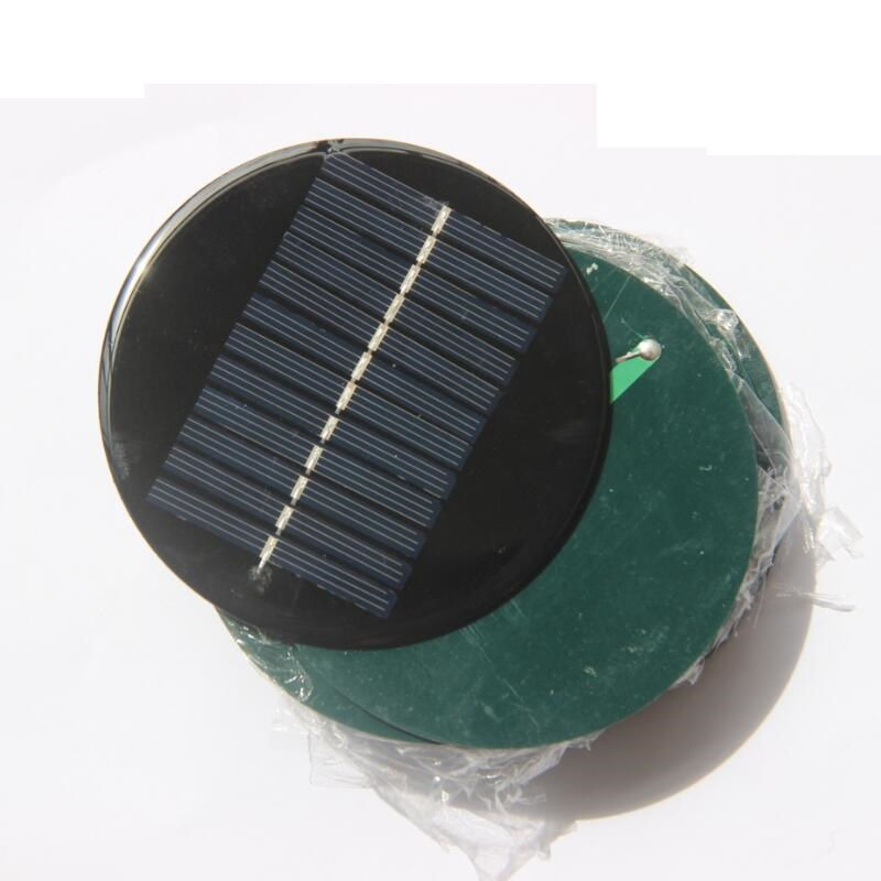 Thumbnail: 2W 6V Solar Panel Round Diameter 100MM Polycrystalline  Solar Charger For 3.7V-5