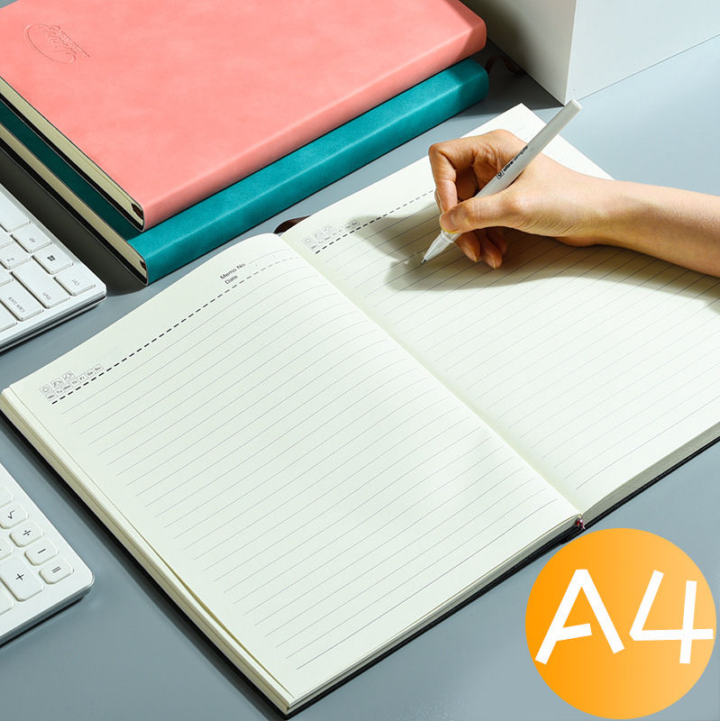 Thumbnail: Notebook A4 Thickened Large Business Grid Blank Grid Diary Book University Stude