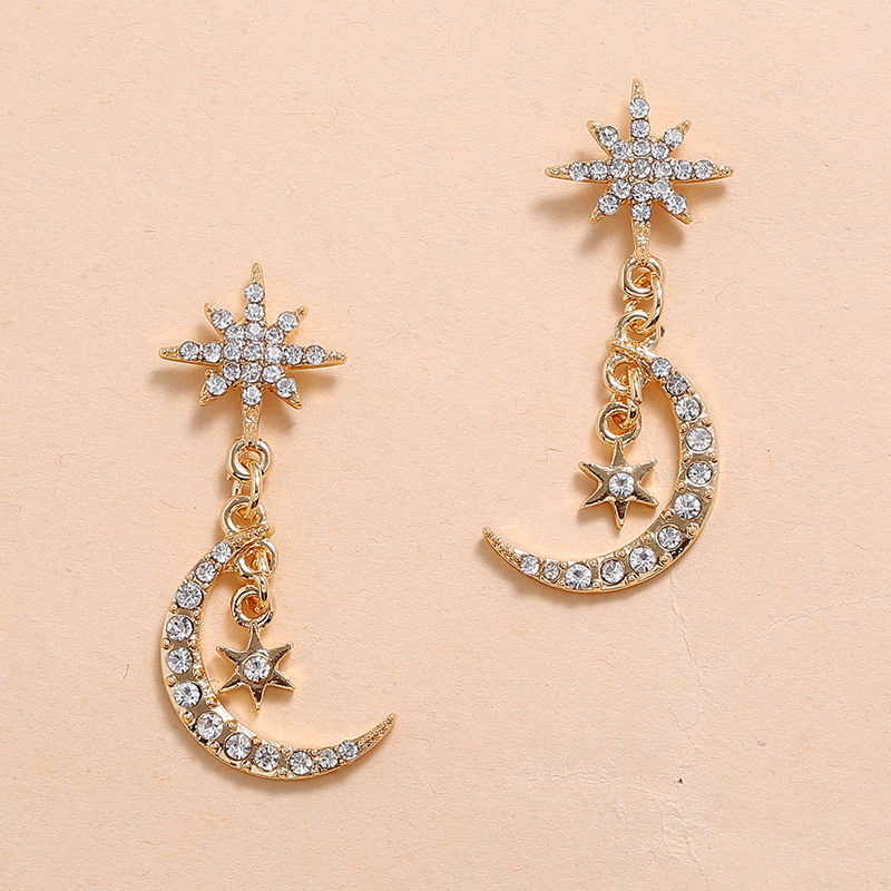 Thumbnail: Sun and Moon Earrings / Moon Phase Earrings  / Celestial Jewelry / Crescent Earr