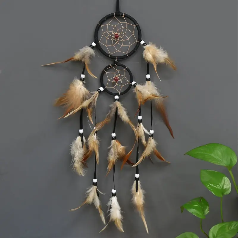 Thumbnail: Vintage Home Decoration Retro Feather Dream Catcher Feathers Wall Hanging Dream