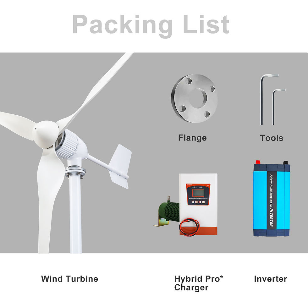 Thumbnail: 6KW Max Wind Turbine 3 Blades 12V 24v 48v High Efficiency Power Output Turbine W