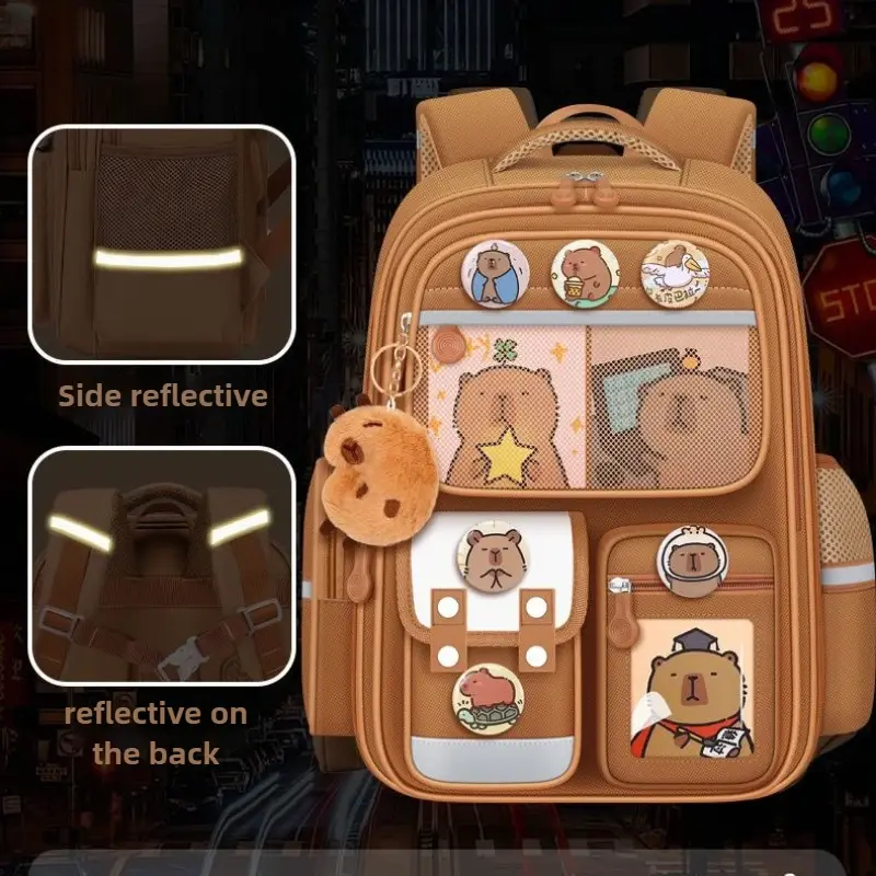 Thumbnail: Capybara Children School Bags for Boys Kids Backpack Primary Schoolbag Orthopedi