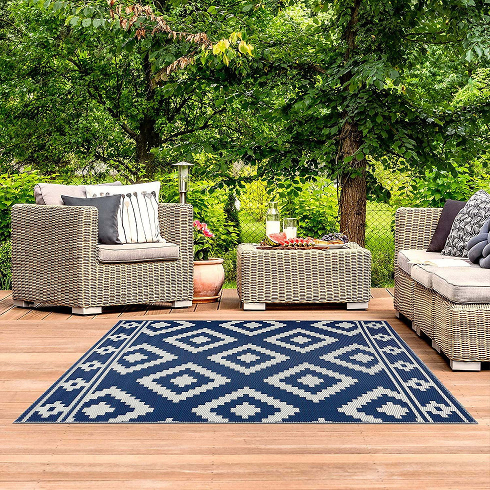 Thumbnail: VIKAMA Outdoor Rugs for Garden Patio Waterproof Indoor Outdoor Area Carpet Mat f