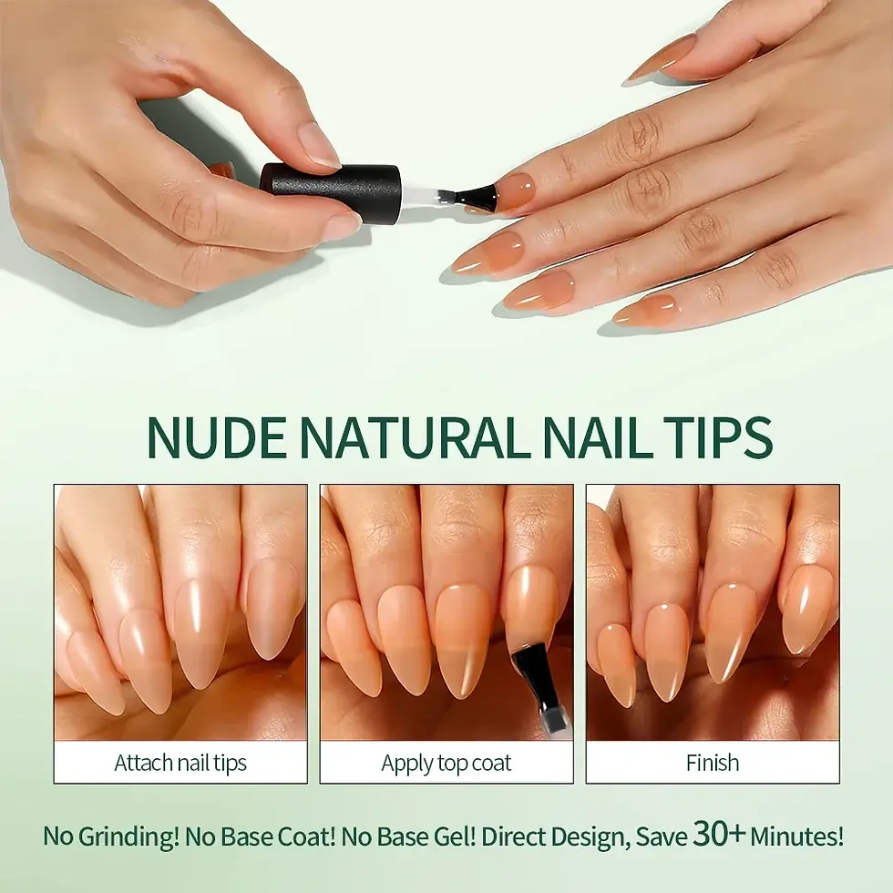 Thumbnail: 💕 Nailpop 3-IN-1 Nude Natural Soft Nail Tips Set
