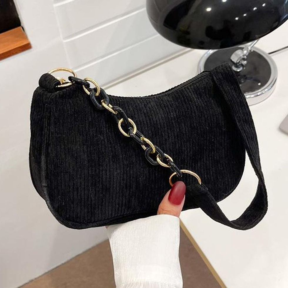 Thumbnail: Fashion Vintage Handbags Women Autumn Winter Corduroy Underarm Bag  Zipper Shoul