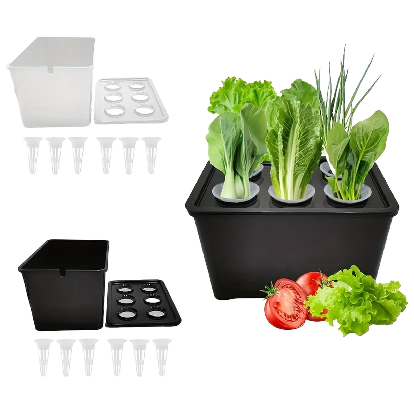 6 Holes Hydroponic Boxes Nursery Pots Set Professional Hydroponic Grower Box Uni