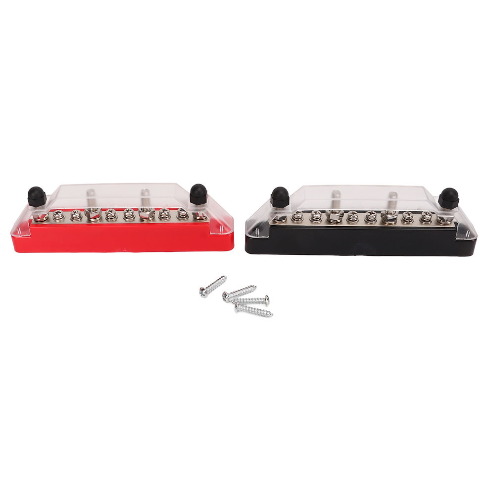 Thumbnail: 1 Pair Power Distribution Block 10 Terminal 48V 150A M6 Stud M4 Screw Bus Bar fo