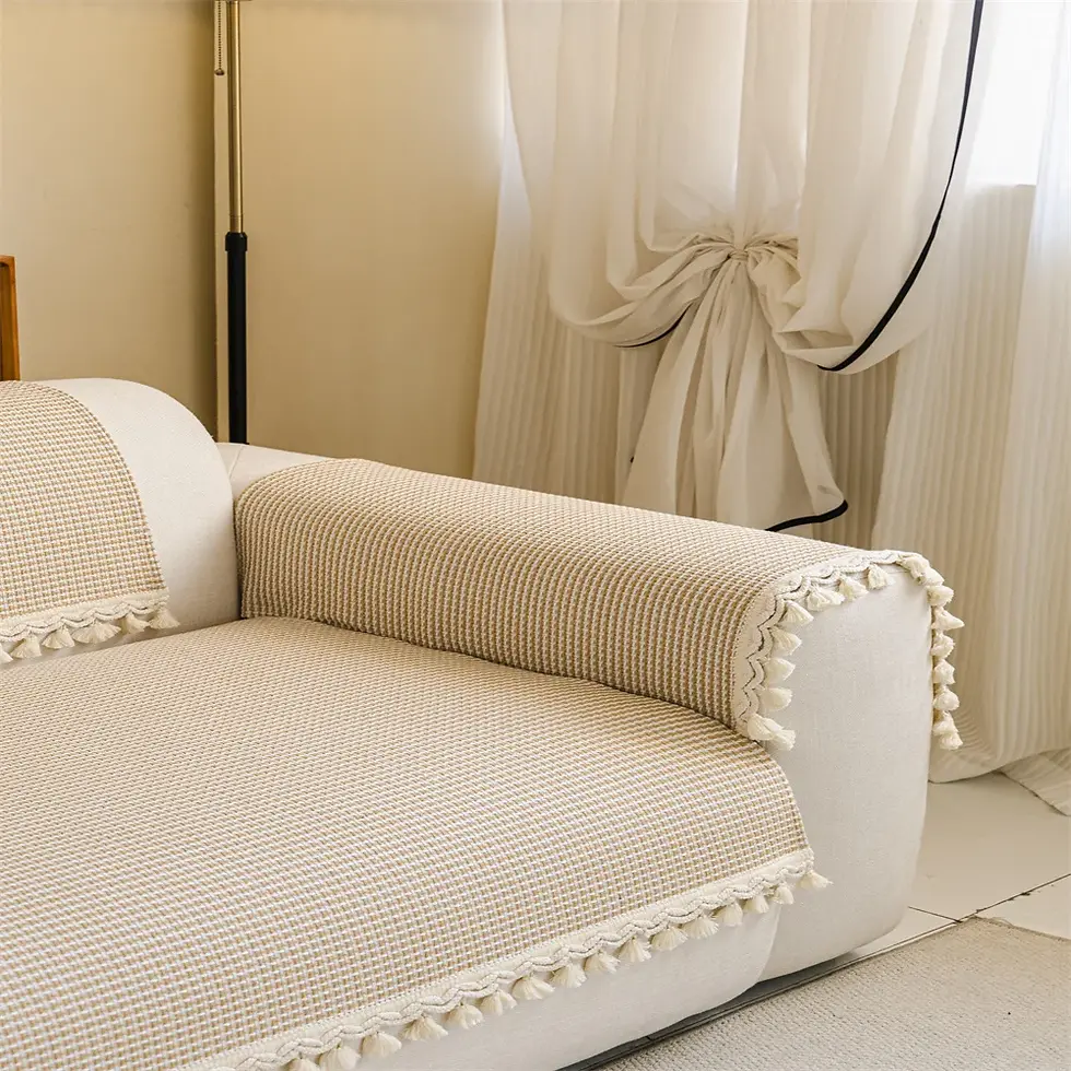 Thumbnail: Sofa Cushion Four Seasons Universal Solid Color Anti-Slip Cushion Cloth