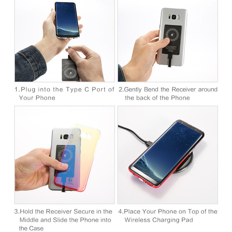 Thumbnail: Wireless Charger Receiver Support Type C Micro USB Fast Wireless Charging Adapte