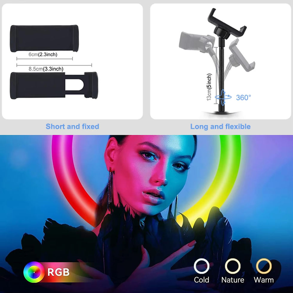 Thumbnail: RGB Ring Light Lamp Ring Round With Remote Control For Smartphone Mobile Led Vid