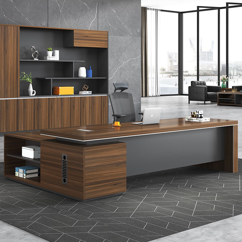 Thumbnail: Wooden Ceo Office Furniture Modern Style Computer L Shape Desk Boss Manager Offi