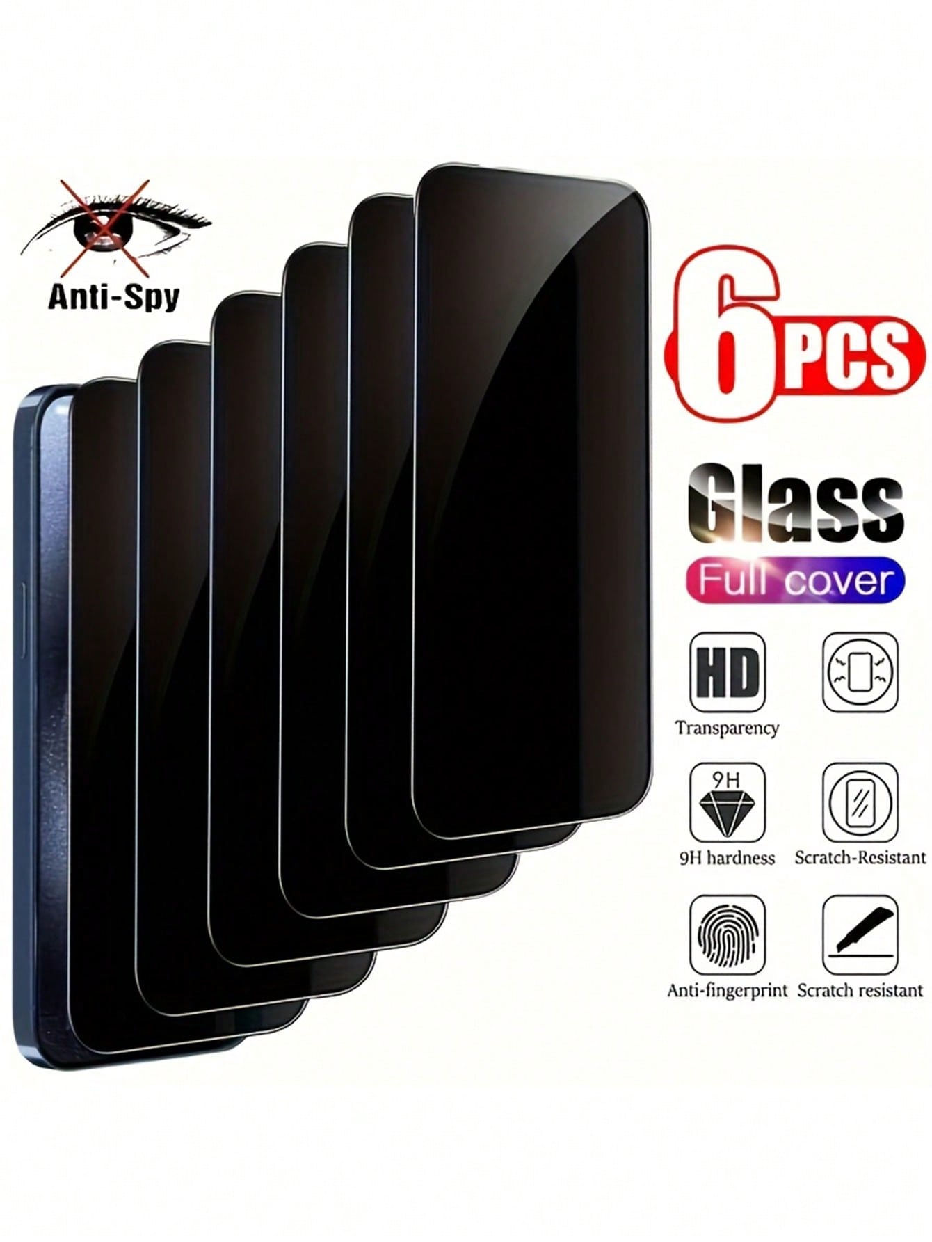 6Pcs Privacy Screen Protector Compatible With IPhone 17/16/16e/15/14/13/13 Pro/1