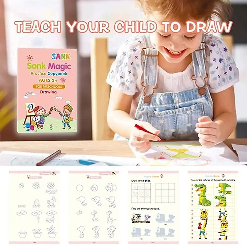 Thumbnail: 4 Books Pen Magic Writing Book Calligraphy Notebook Montessori Kids Reusable Edu